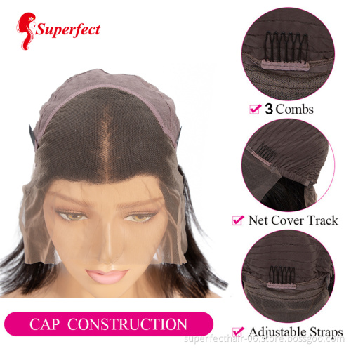 Wholesale Vendor Cuticle Aligned Short Bob Wigs For Black Women Lace Front Human Hair Wig